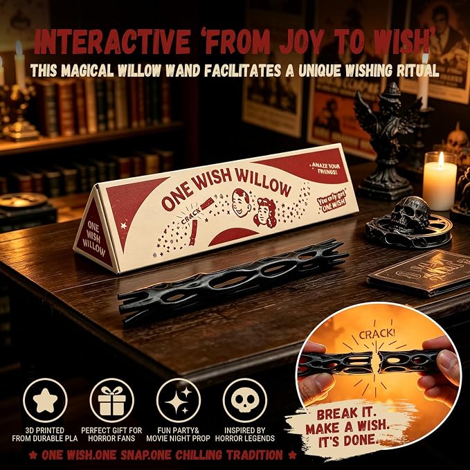 One Wish Willow - 3D Printed Wish Breaking Stick | Horror Movie Inspired Snap & Wish Ritual